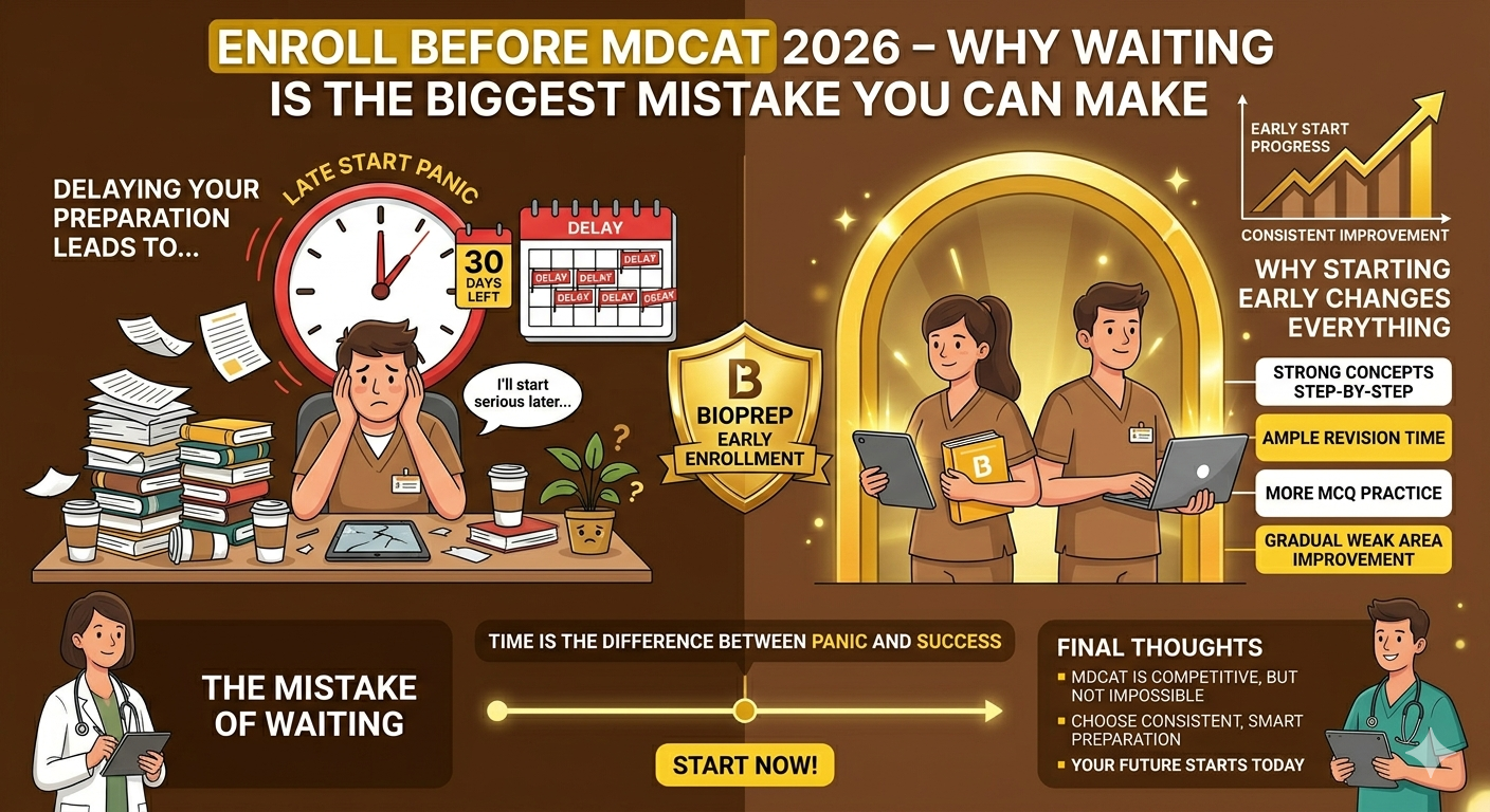 Enroll Before MDCAT 2026 – Why Waiting Is the Biggest Mistake You Can Make